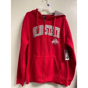 Ohio State Buckeyes Colosseum Hoodie Mens - Red- Full Zip Sweatshirt XL-NWT